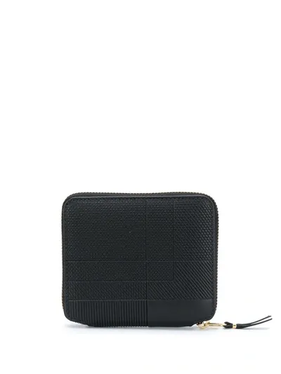 Comme Des Garçons Intersection Textured Zip-around Wallet In Black