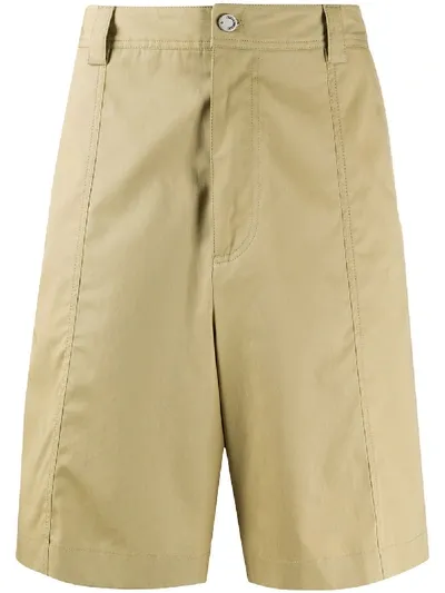 Acne Studios Wide Leg Cotton Shorts In Neutrals