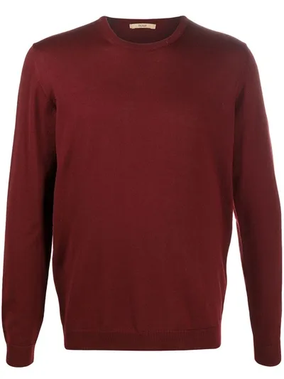 Nuur Long-sleeve Fitted Jumper In Red