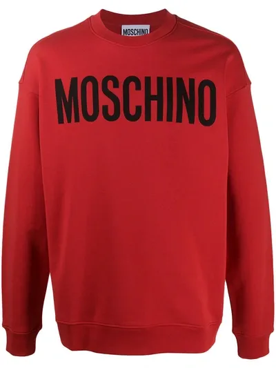 Moschino Cotton Sweatshirt With Logo In Red