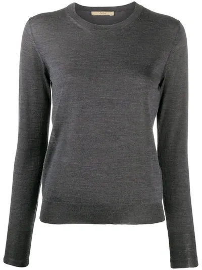 Nuur Long-sleeve Fitted Jumper In Grey