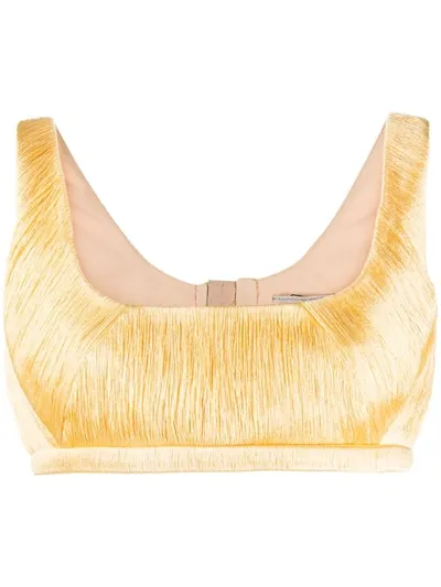 Marco De Vincenzo Sleeveless Crop Top In Yellow