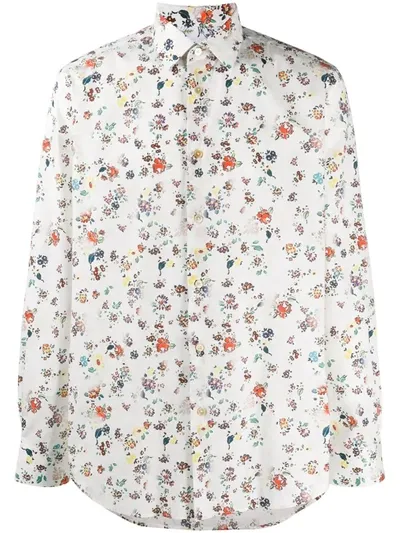 Paul Smith Floral Long-sleeve Shirt In White