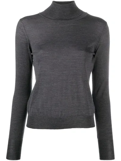 Nuur Roll-neck Fitted Jumper In Grey