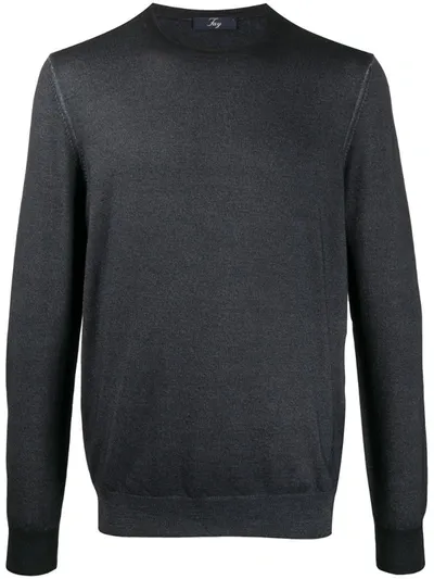 Fay Rib-trimmed Virgin Wool Jumper In Blue