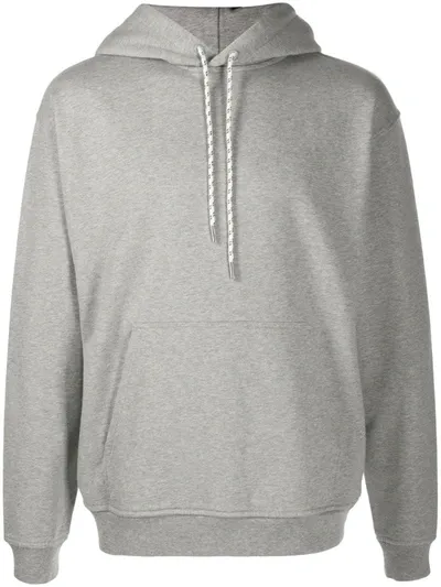 Closed Solid-color Hoodie In Grey