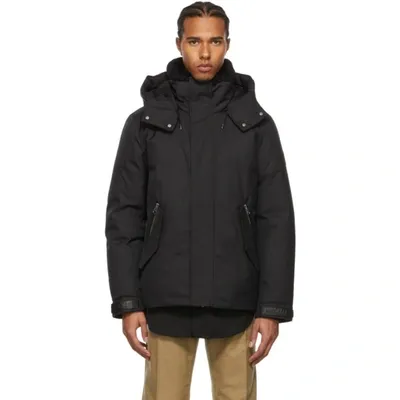 Mackage Edward Water Repellent Down Parka With Removable Bib In Black