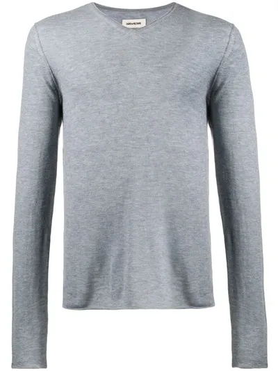 Zadig & Voltaire Ginger V-neck Cashmere Jumper In Blue