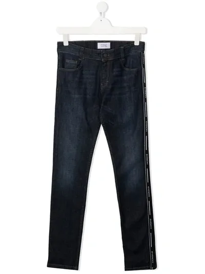 Givenchy Kids' Straight-leg Side Logo Jeans In Blue