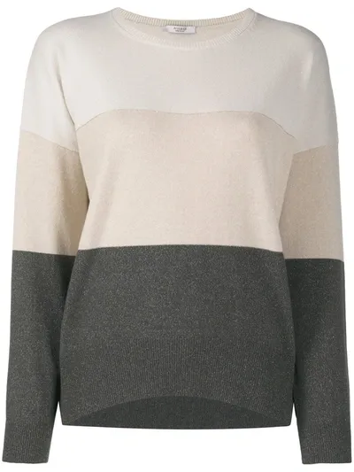 Peserico Crew Neck Knitted Jumper In Neutrals