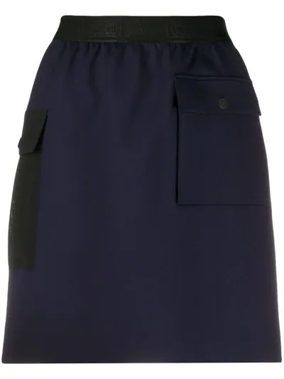 Wolford Logo Waistband Mini Skirt In Blue