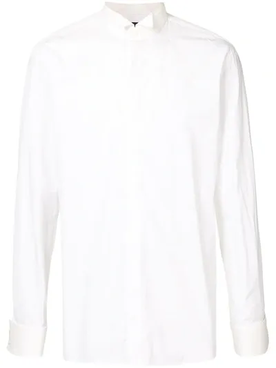 Balmain Embellished Cotton Shirt In White