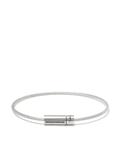 Le Gramme Cable Bracelet Le 7g Silver 925 And Smooth Polished Black Diamonds