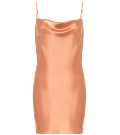 Nanushka Lotti Draped Satin Mini Slip Dress In Blush