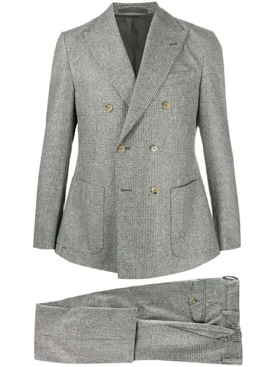 Eleventy Prince Of Wales Check Suit In Grey