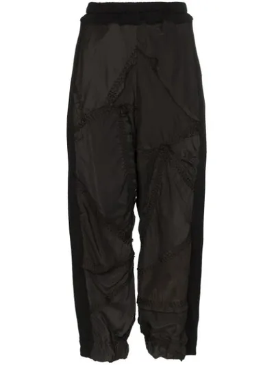 By Walid Vintage Jet-beaded Cotton Cropped Trousers In Black