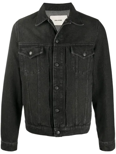 Zadig & Voltaire Logo Denim Jacket In Black