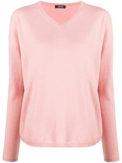 Aspesi V-neck Jumper In Pink