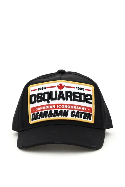 Dsquared2 Baseball Cap Logo Patch In Black