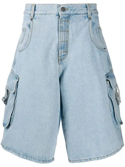 Moschino Knee-length Denim Shorts In Blue