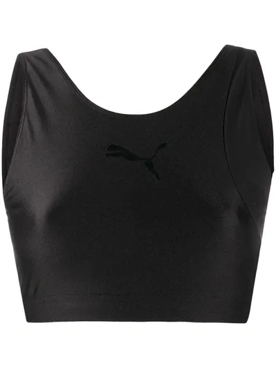 Puma Sleeveless Crop Top In Black