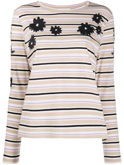 Chinti & Parker Long-sleeved Striped T-shirt In Neutrals