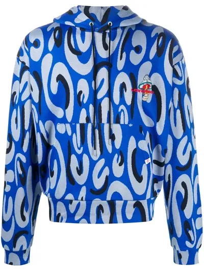 Charles Jeffrey Loverboy Abstract-print Hooded Sweatshirt In Blue