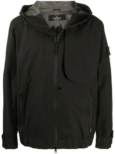 Stone Island Shadow Project Long-sleeve Hooded Jacket In Black