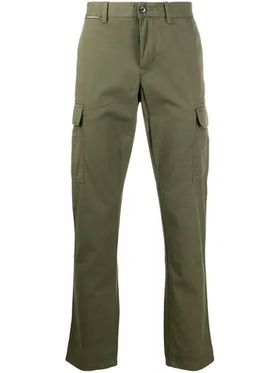 Tommy Hilfiger Straight-leg Cargo Trousers In Green