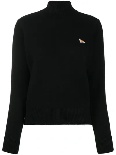 Maison Kitsuné Fox Motif Jumper In Black