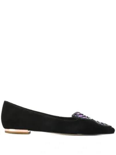 Sophia Webster Butterfly Embellished Ballerina Shoes In Black Multi