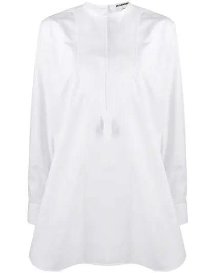 Jil Sander Bib-detail Cotton Shirt In White