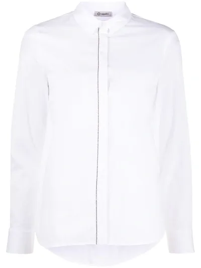 Peserico Long-sleeved Concealed Placket Shirt In White