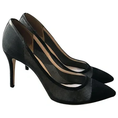 Pre-owned Giorgio Armani Cloth Heels In Black