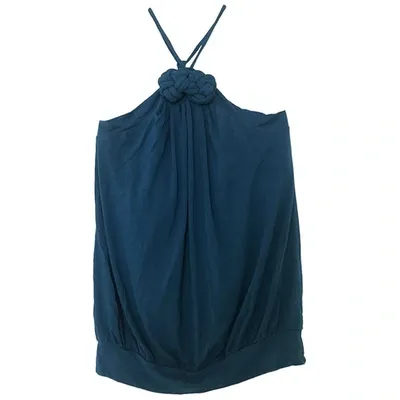 Pre-owned Ella Moss Silk Jersey Top In Blue