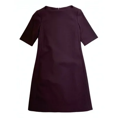 Pre-owned Theory Wool Mid-length Dress In Burgundy