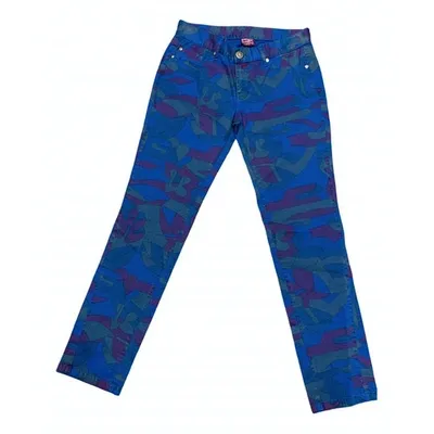 Pre-owned Pinko Slim Pants In Multicolour