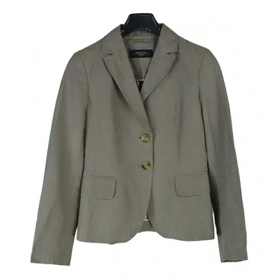 Pre-owned Max Mara Linen Blazer In Grey