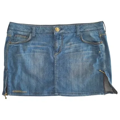 Pre-owned Guess Mini Skirt In Blue