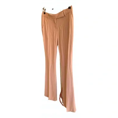 Pre-owned Alexander Mcqueen Silk Trousers In Pink