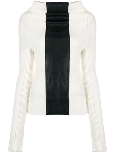 Pierantoniogaspari Colour-block Panel Jumper In White