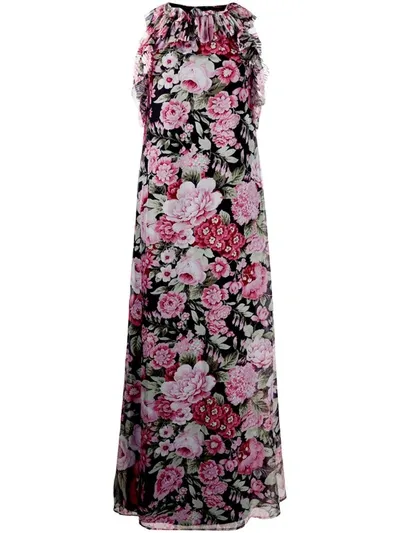 P.a.r.o.s.h Sleeveless Floral Print Dress In Pink