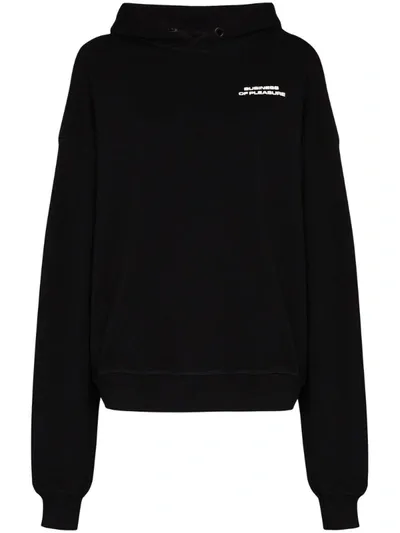 Misbhv Slogan-print Long-sleeve Hoodie In Black