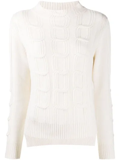 D-exterior Cable-knit Jumper In Neutrals