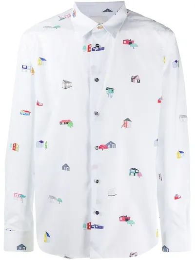 Paul Smith House-print Cotton Shirt In White