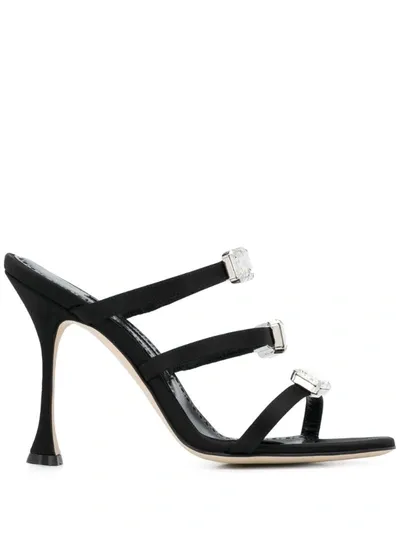 Manolo Blahnik Nudosa 105mm Strappy Sandals In Black