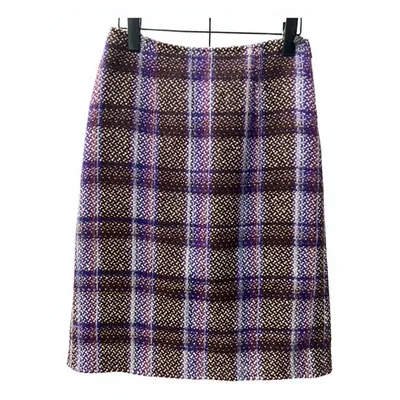 Pre-owned Miu Miu Wool Mid-length Skirt In Multicolour