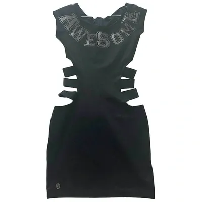 Pre-owned Philipp Plein Mini Dress In Black