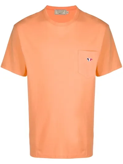 Maison Kitsuné Chest Pocket T-shirt In Orange