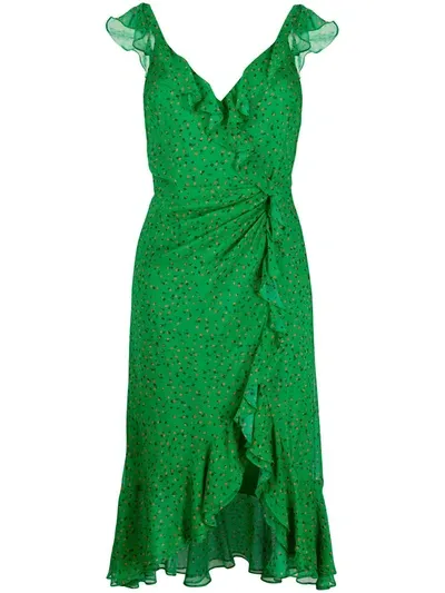 Veronica Beard Amal Wrap-style Midi Dress In Green